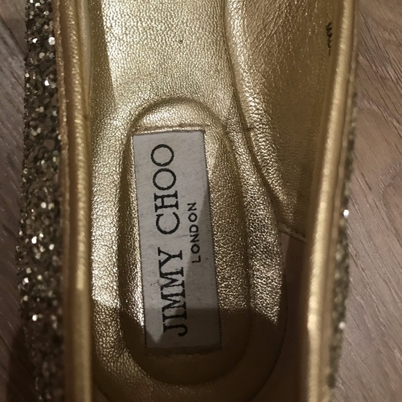 Jimmy Choo gold black and glitter flats - Picture 4 of 7